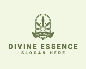 Marijuana Plant Extract Badge logo design