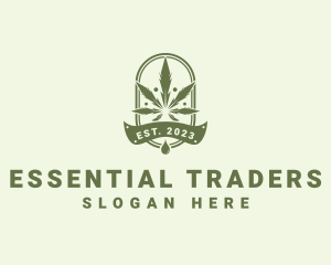 Marijuana Plant Extract Badge logo design