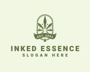 Marijuana Plant Extract Badge logo design