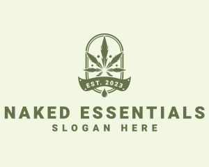 Marijuana Plant Extract Badge logo design