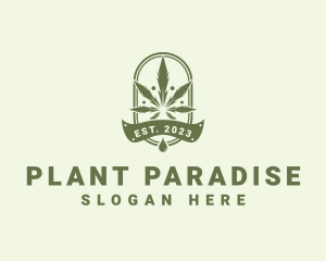 Marijuana Plant Extract Badge logo design