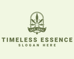 Marijuana Plant Extract Badge logo design