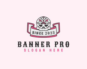 Heart Skull Banner  logo design