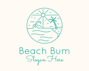 Minimal Tropical Beach logo design