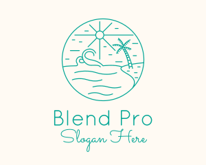 Minimal Tropical Beach logo design