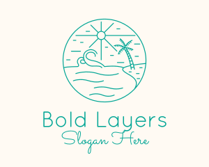 Minimal Tropical Beach logo design