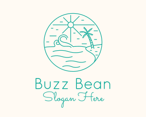 Minimal Tropical Beach logo design