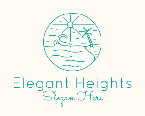 Minimal Tropical Beach logo design