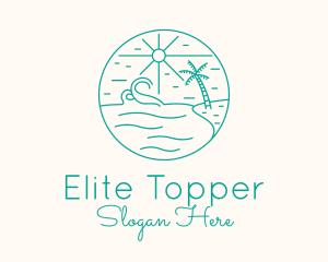 Minimal Tropical Beach logo design