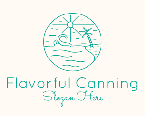 Minimal Tropical Beach logo design