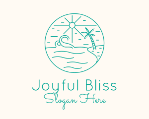 Minimal Tropical Beach logo design