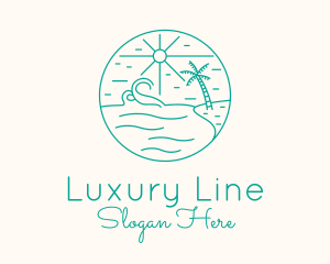 Minimal Tropical Beach logo design