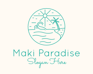 Minimal Tropical Beach logo design