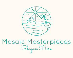 Minimal Tropical Beach logo design