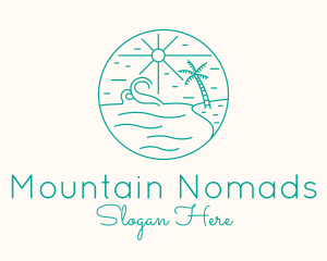 Minimal Tropical Beach logo design