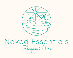 Minimal Tropical Beach logo design