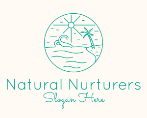 Minimal Tropical Beach logo design