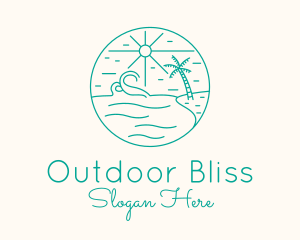 Minimal Tropical Beach logo design