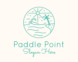 Minimal Tropical Beach logo design