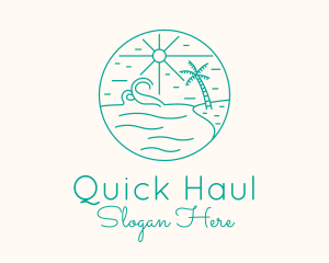 Minimal Tropical Beach logo design