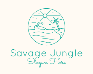 Minimal Tropical Beach logo design