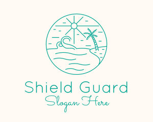 Minimal Tropical Beach logo design