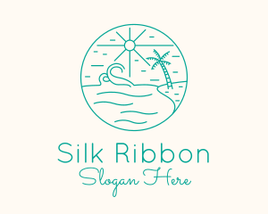 Minimal Tropical Beach logo design