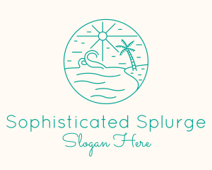 Minimal Tropical Beach logo design