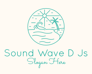 Minimal Tropical Beach logo design