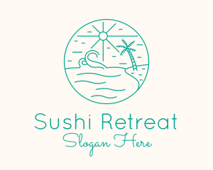 Minimal Tropical Beach logo design