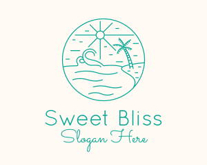 Minimal Tropical Beach logo design