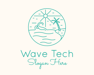 Minimal Tropical Beach logo design