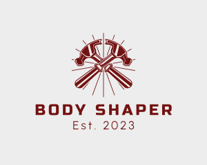 Double Carpenter Hammer logo design