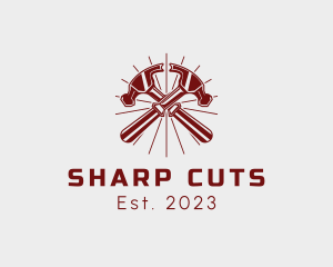 Double Carpenter Hammer logo design