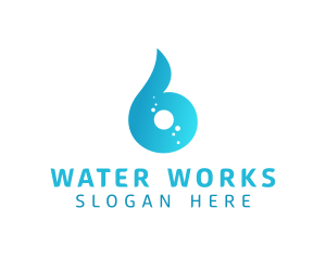 Water Droplet Letter B logo