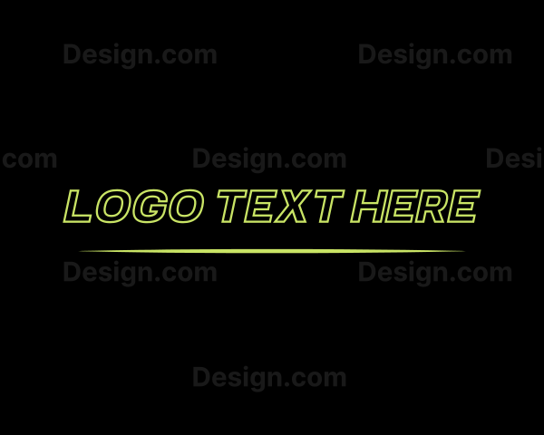 Neon Italic Technology Wordmark Logo