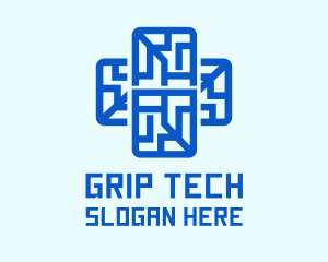 Digital Tech Cross logo design