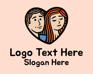 Marriage - Man Woman Heart logo design
