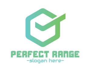 Green Hexagon Check logo design