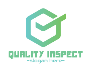 Green Hexagon Check logo design