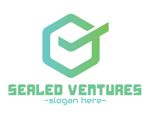 Green Hexagon Check logo