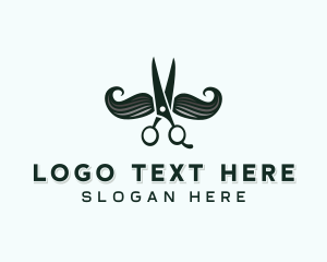 Mustache Scissor Barber logo