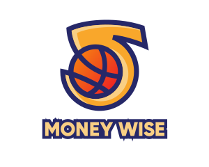 Basketball Number 5 logo