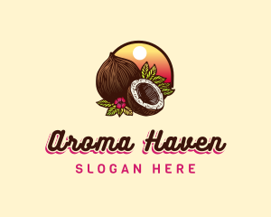 Tropical Coconut Fruit logo design