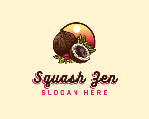 Tropical Coconut Fruit logo design