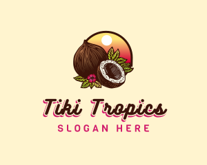 Tropical Coconut Fruit logo design