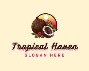 Tropical Coconut Fruit logo design