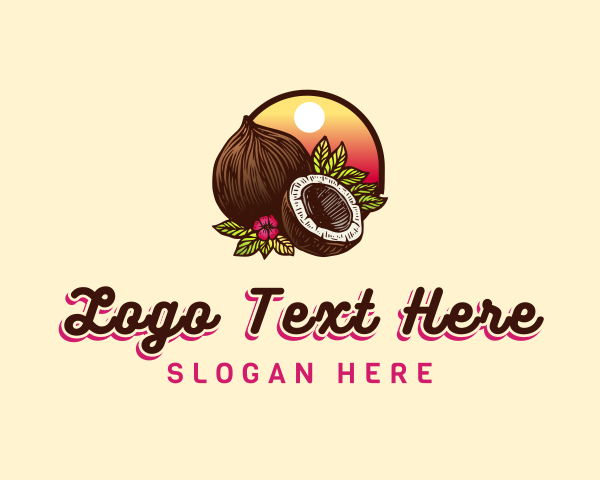Coconut Shell logo example 2