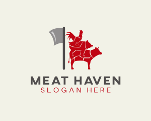 Meat Animal Butcher  logo design