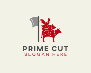 Meat Animal Butcher  logo design